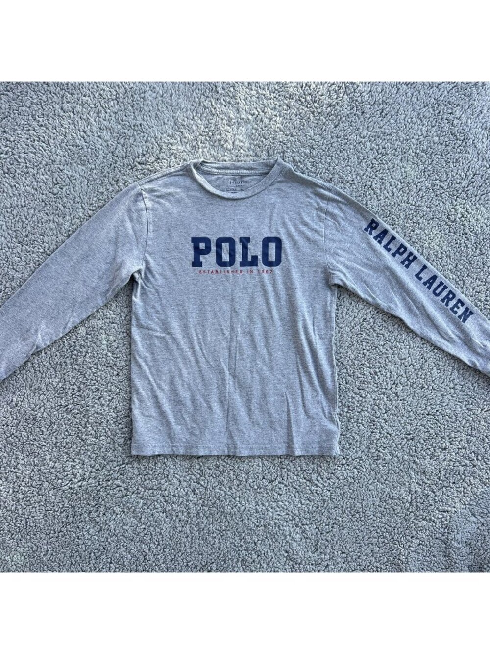 Polo Ralph Lauren Shirt Boys Medium 10-12 Casual Crew Neck Graphic Print